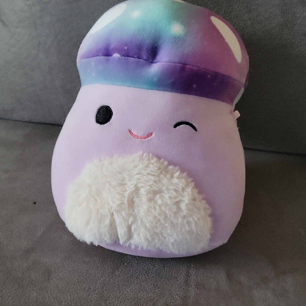 Squishmallows Purple and White Mushroom Plush Toy